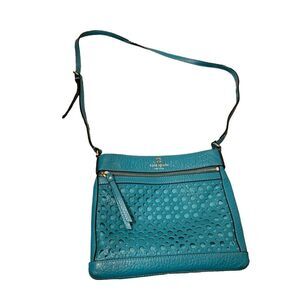 Kate Spade Looloo Perri Lane Bubbles Aqua Luxury Leather Crossbody Purse Rare